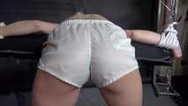 Lady M tied and spanked in white Shorts