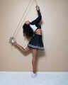 1328 Black Beauty in Goth Cheerleader Dangle