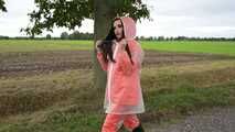 Miss Amira in AGU Adidas rain suit and transparent rain gear