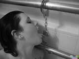 Kinky Teen Barbie Bondage In Bathtub Black And White