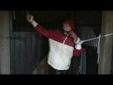 03:40 Min. video with Katharina tied and gagged in a shiny nylojn downjacket