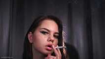 18 y.o. Tanya is smoking two 120mm all white cigarettes