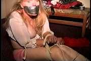 50 Yr OLD REAL ESTATE AGENT IS RING GAGGED, BALL-TIED, BODY, NECK, TIT & MOUTH TICKLED, HANDGAGGED, MOUTH STUFFED, CLEAVE GAGGED, BAREFOOT, TOE-TIED AND DUCT TAPE GAGGED  (D75-16)