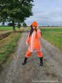 Miss Amira in AGU Adidas rain suit and transparent rain gear