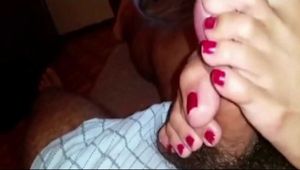 FOOTJOB IN RED