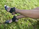 High heels outdoors