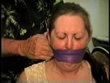 46 Yr OLD REAL ESTATE AGENT'S IS MOUTH STUFFED, WRAP VET TAPE GAGGED, CLEAVE GAGGED, HANDGAGGED AND IS TIGHTLY TIED TO A CHAIR (D66-5)