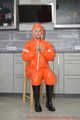 Miss Francine in AGU raingear (original AGU) bound and gagged on a chair