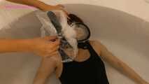 Xiaoyu Wearing Diving Gear in Bathtub