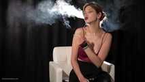Irina is smoking in the studio different type of cigarettes