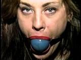 26 YEAR OLD RIVER IS BALL-GAGGED, WIDE EYED DROOLING, TIGHTLY ROPE TIED & TOE-TIED WHILE WEARING OPEN TOE HIGH HEELS (D66-15)