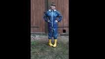 Our new Model in Miss Clara in blue AGU raingear