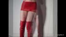 See My Red Mini And Overknees