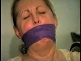 46 Yr OLD REAL ESTATE AGENT'S IS MOUTH STUFFED, WRAP VET TAPE GAGGED, CLEAVE GAGGED, HANDGAGGED AND IS TIGHTLY TIED TO A CHAIR (D66-5)