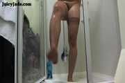 Wet and Soapy Pantyhose