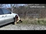 037003 Carmen Takes A Pee By A Parked Car