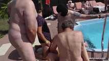 Jasmin Babe fucks in the nudist villa by the pool