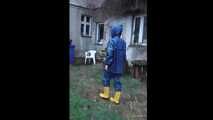 Our new Model in Miss Clara in blue AGU raingear