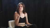 18 y.o. Margarita is smoking two 120mm cigarettes and givving an interview about smoking