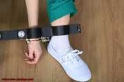 Jelena cuffed and ballgagged