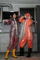 Miss Petra and new model Miss Jessica in AGU raingear  layered with transparent raingear