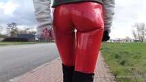 Red vinyl leggings and overknees, 4th part