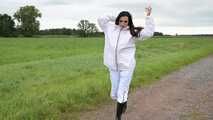 Miss Amira in KWAY rain suit