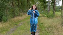 Miss Petra goes for a walk in PVC raingear and rubber boots