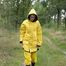 Miss Petra goes for a walk in friesennerz, yellow rain dungarees and rubber boots (looped version)