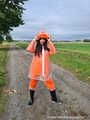 Miss Amira in AGU Adidas Regenanzug und transparentem Regenzeug