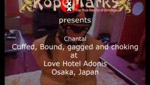 Chantal bound, gagged and collared at Love Hotel Adonis, Osaka, Japan