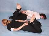 Alexa and Catt - Sweet blonde demonstrates her tied up friend how to use cuffs