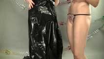 [From archive] Masha More & Malika - Masha More packs Malika into trash bag for new year (video)