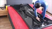 Play with slave girl in a vacuum bed