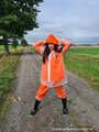 Miss Amira in AGU Adidas rain suit and transparent rain gear