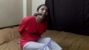 Cheri ballgagged at her room