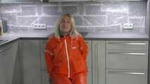 Miss Francine in AGU raingear (original AGU) bound and gagged on a chair