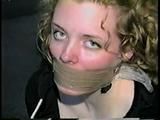19 YEAR OLD COLLEGE STUDENT IS WRAP TAPE GAGGED, BALL-TIED, DUCT TAPE GAGGED & TIGHTLY HANDGAGGED (D61-4)