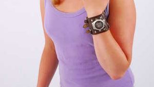 Judy wearing a huge cuff watch 