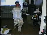 25 YR OLD CHARLENE GETS MOUTH STUFFED, CLEAVE GAGGED, BLINDFOLDED, TIED TO CHAIR, LINGERIE, GARTER BELT & NYLONS (D61-13)