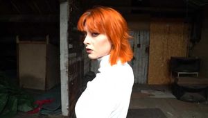 1125a Amber in White Turtleneck in the Attic Part 1 Dangle