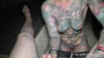 Tattoo girl Cleo sucks a dick