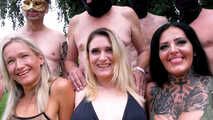 GERMANY'S BIGGEST OUTDOOR-GANGBANG (Nora, Melina, Ashley)