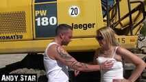 Slut fucked on Construction Site