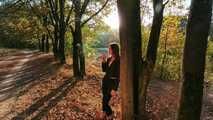 Smoking in the autumn forest