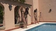Nude Girls playing at the pool 1