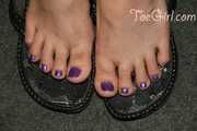 Purple Pedicure in Toe Bondage