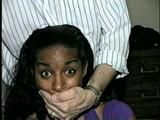 BLACK STUDENT IS WRIST GAGGED, CLEAVE GAGGED, HANDGAGGED & MOUTH STUFFED (D37-5)