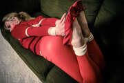 1071 Sandy in Red Pants Hogtie Video and Images