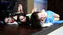 Lucky, Nelly, Xenia - betrayal, all hogtied and reunion (video)